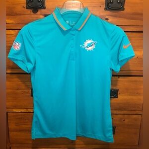 Miami Dolphins Nike NFL “On Field” Polo Shirt Team Issued Teal Women’s Size M